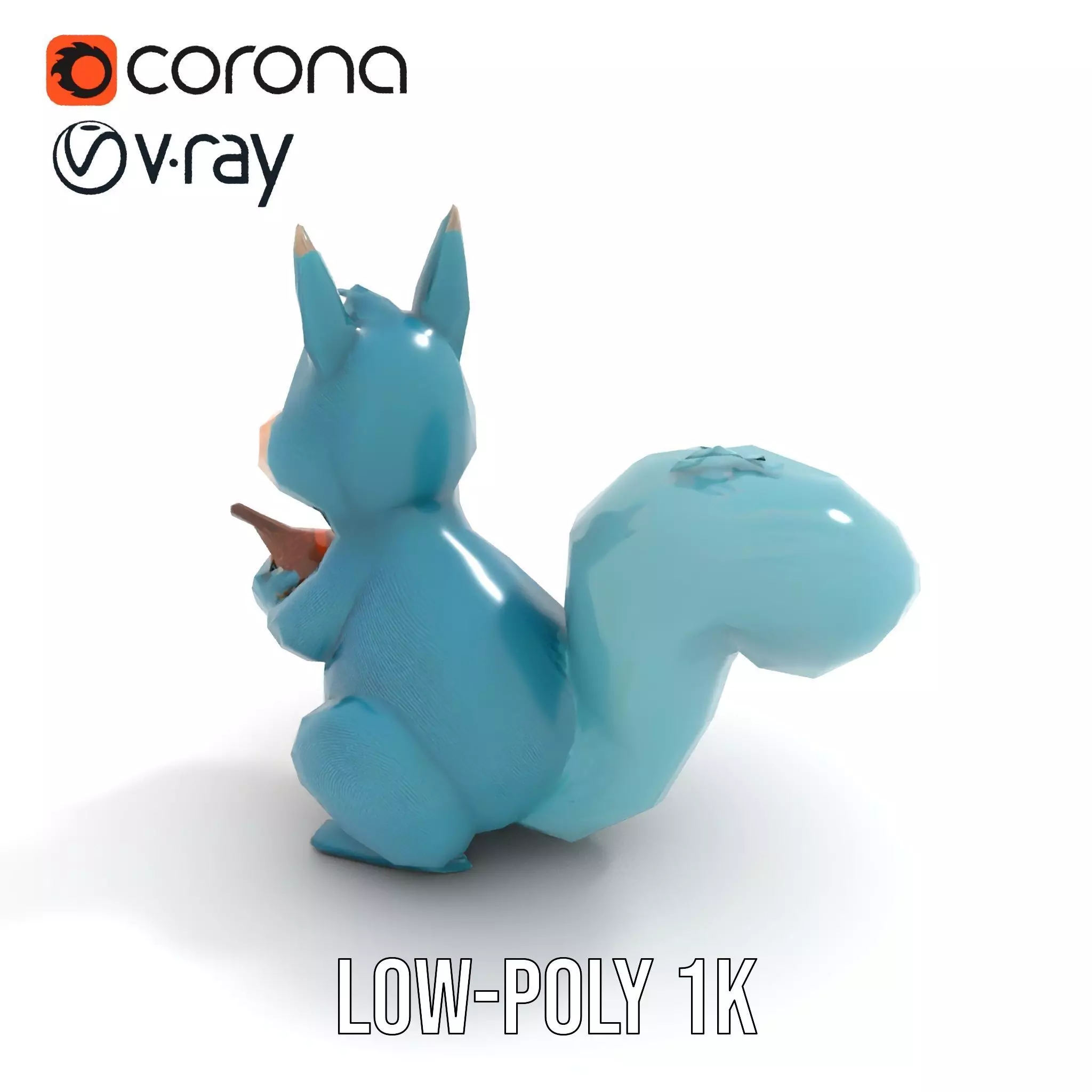 Cheerful Blue Squirrel model pack Low-poly 3D model_12