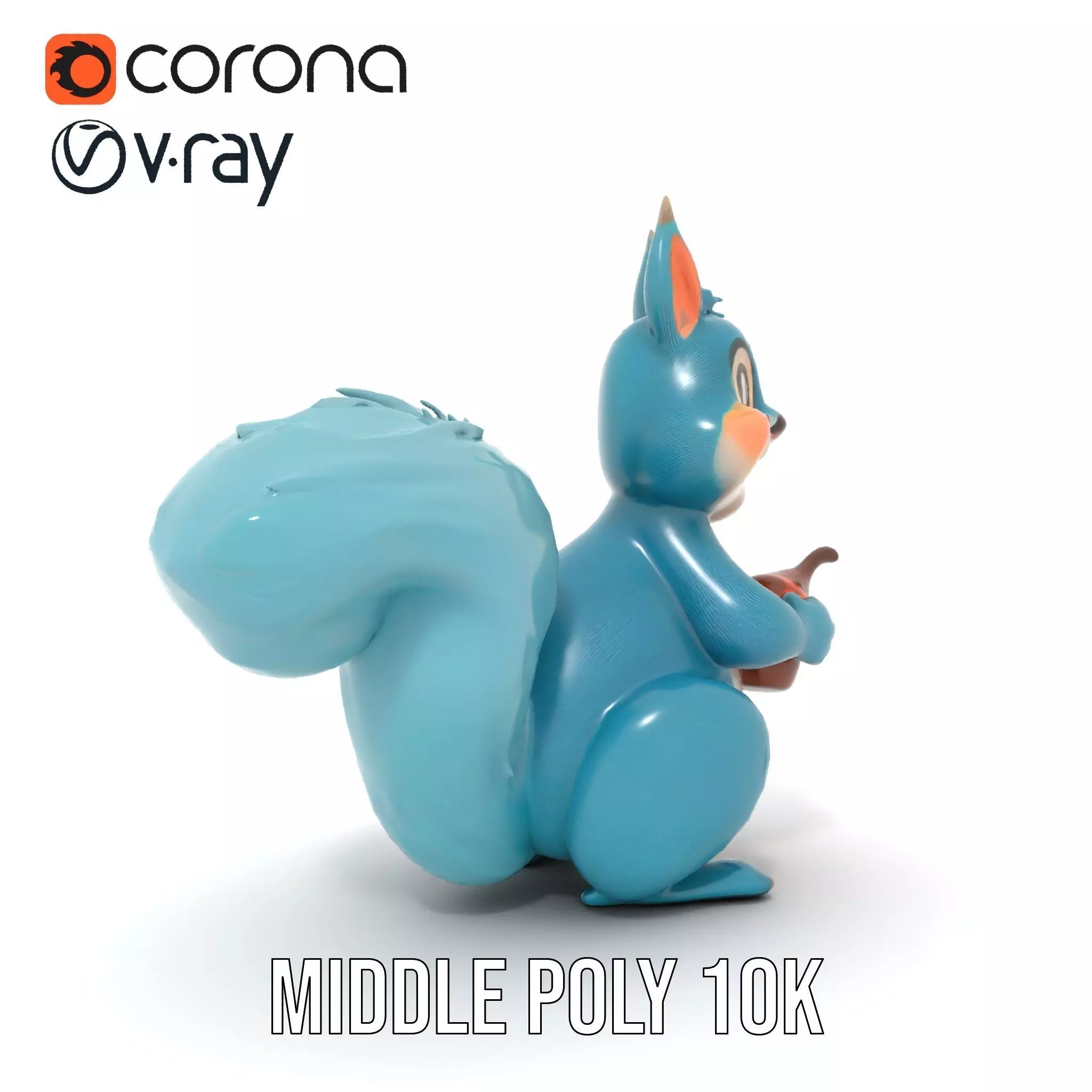 Cheerful Blue Squirrel model pack Low-poly 3D model_5