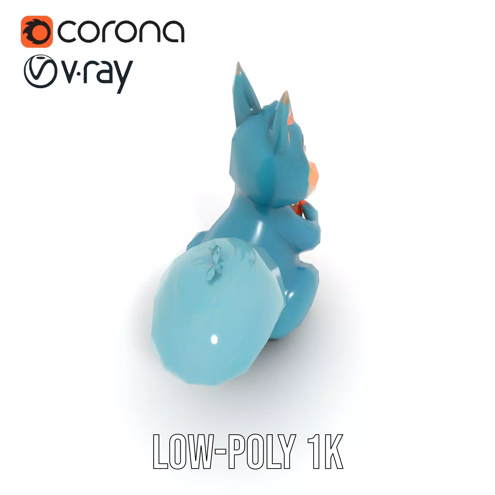 Cheerful Blue Squirrel model pack Low-poly 3D model_7