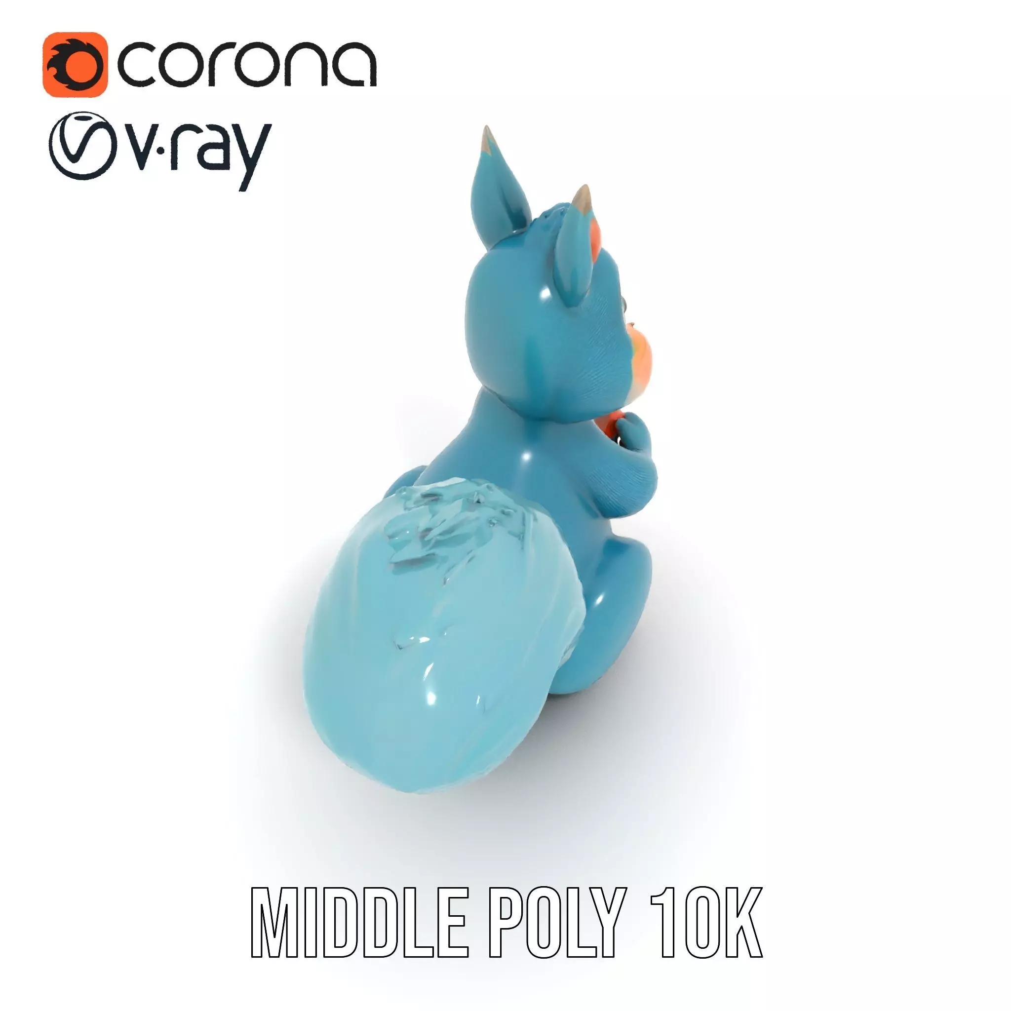 Cheerful Blue Squirrel model pack Low-poly 3D model_6