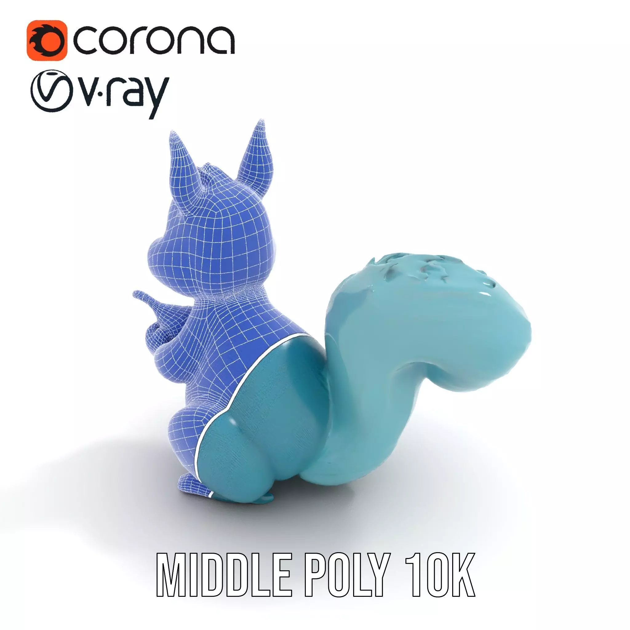 Cheerful Blue Squirrel model pack Low-poly 3D model_20