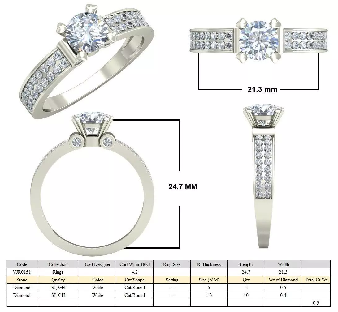 Women Ring  Render 3dm STL OBJ FBX Details 3D print model_5