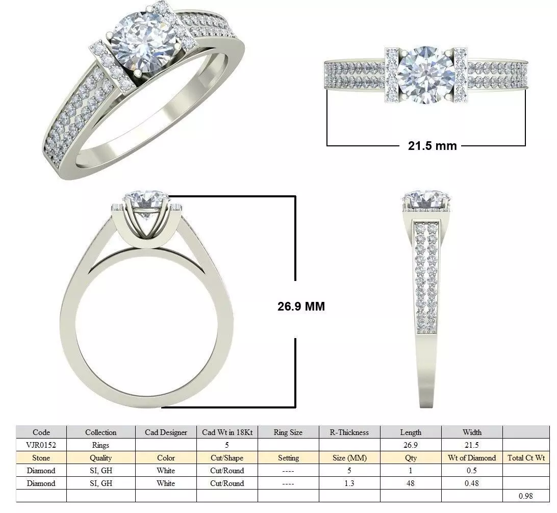 Women Ring  Render 3dm STL OBJ FBX Details 3D print model_5