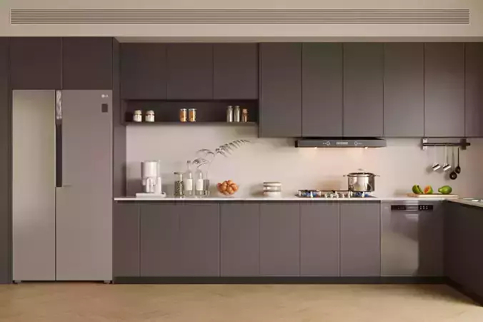 This is a dark  style kitchen