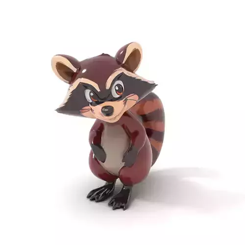 Cartoon Raccoon Character model pack Low-poly 3D model