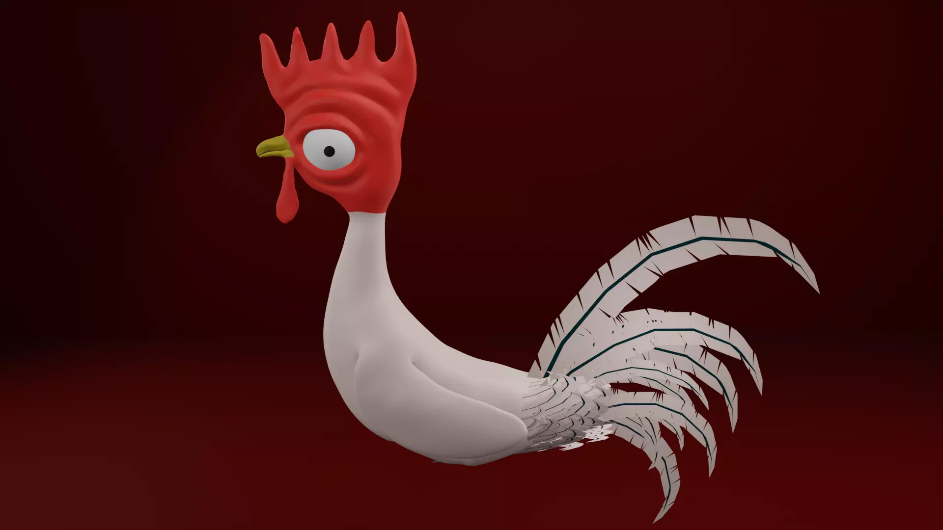 Funny 3D Rooster Character Low-poly 3D model_24
