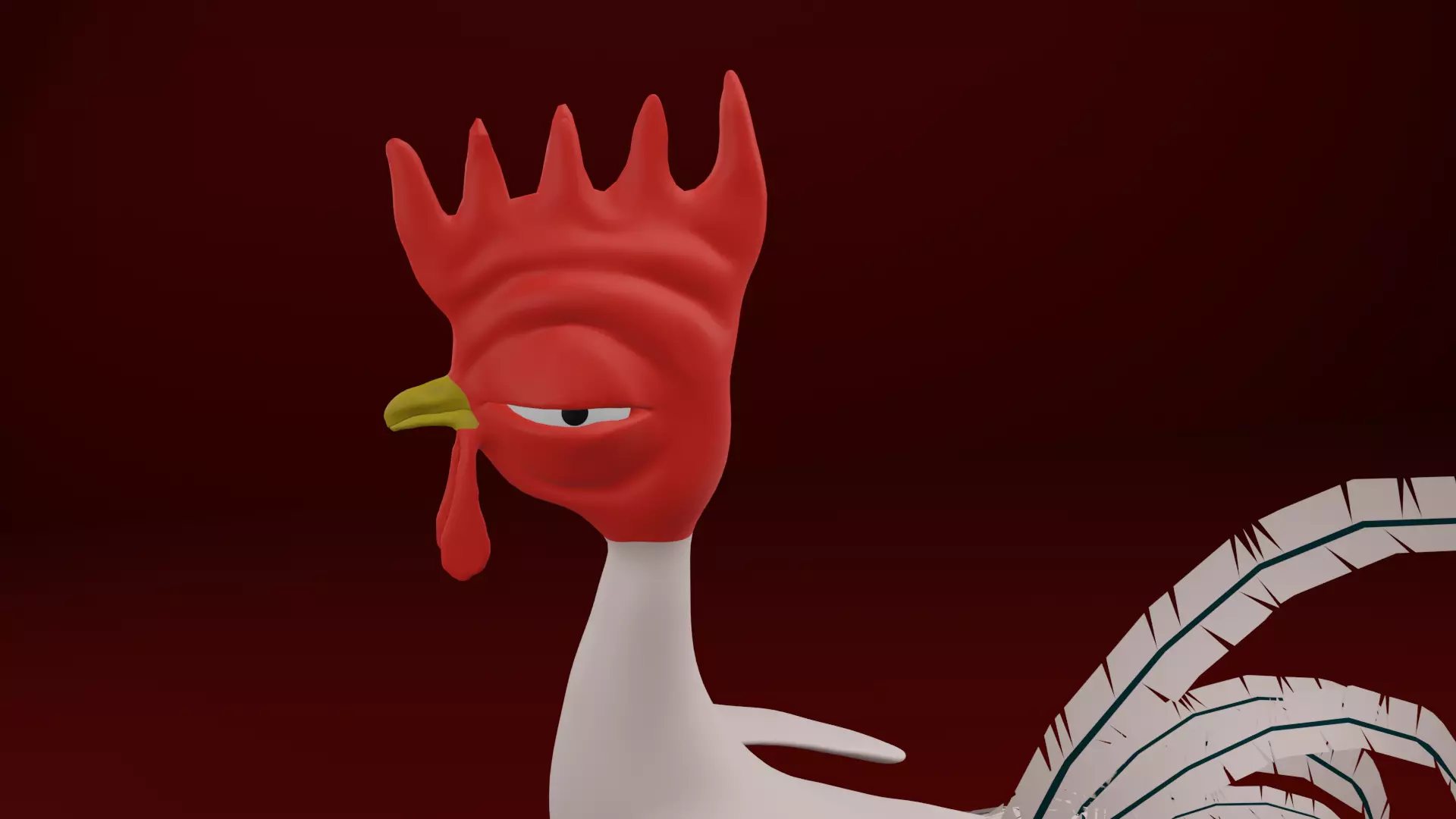Funny 3D Rooster Character Low-poly 3D model_18