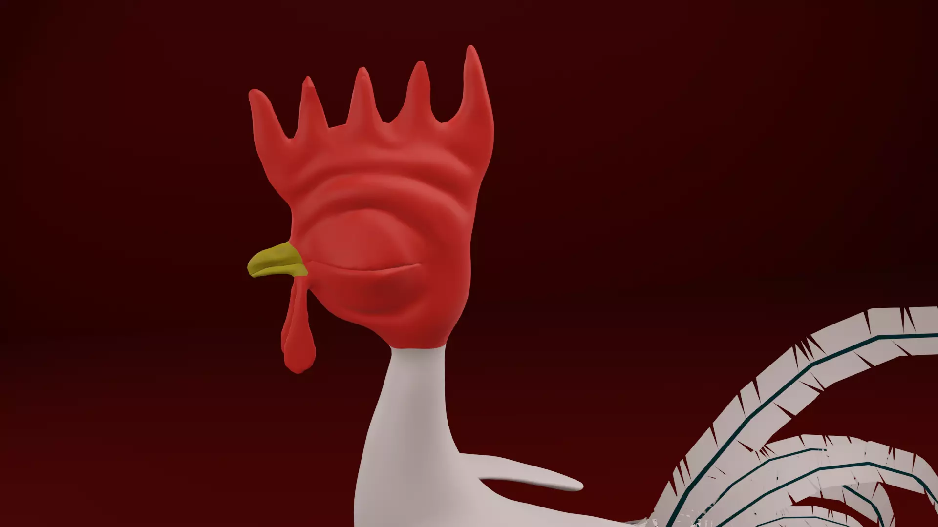 Funny 3D Rooster Character Low-poly 3D model_19