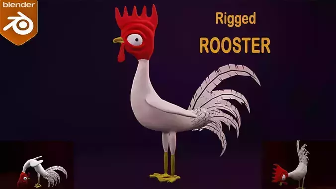 Funny 3D Rooster Character
