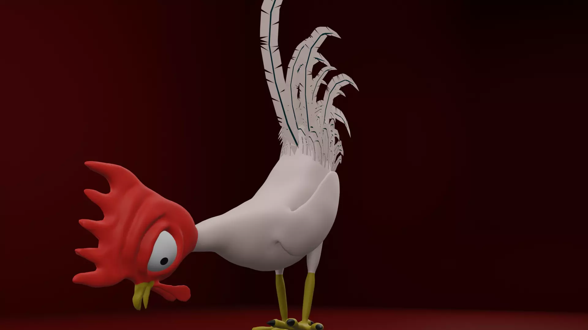 Funny 3D Rooster Character Low-poly 3D model_17