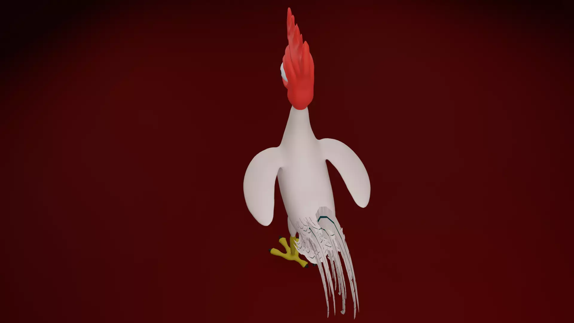Funny 3D Rooster Character Low-poly 3D model_12