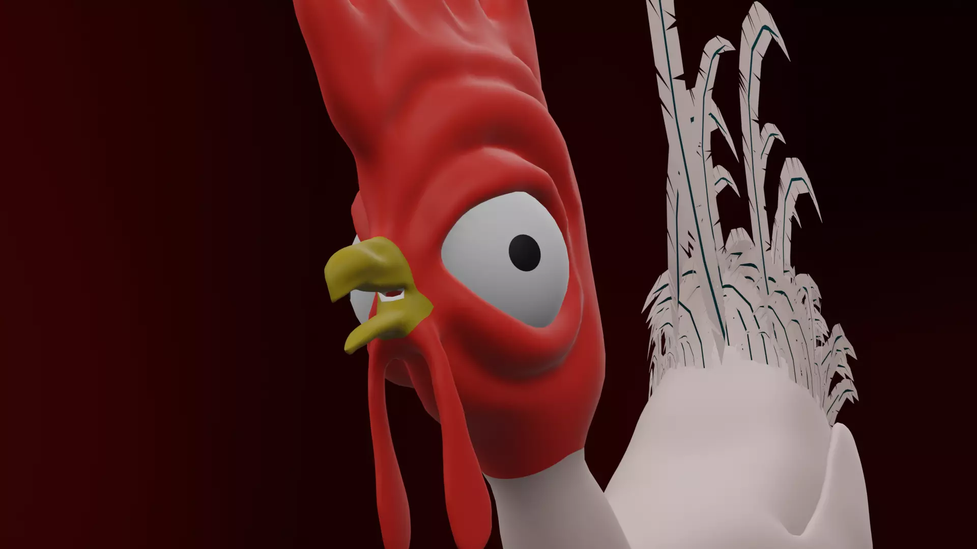 Funny 3D Rooster Character Low-poly 3D model_20