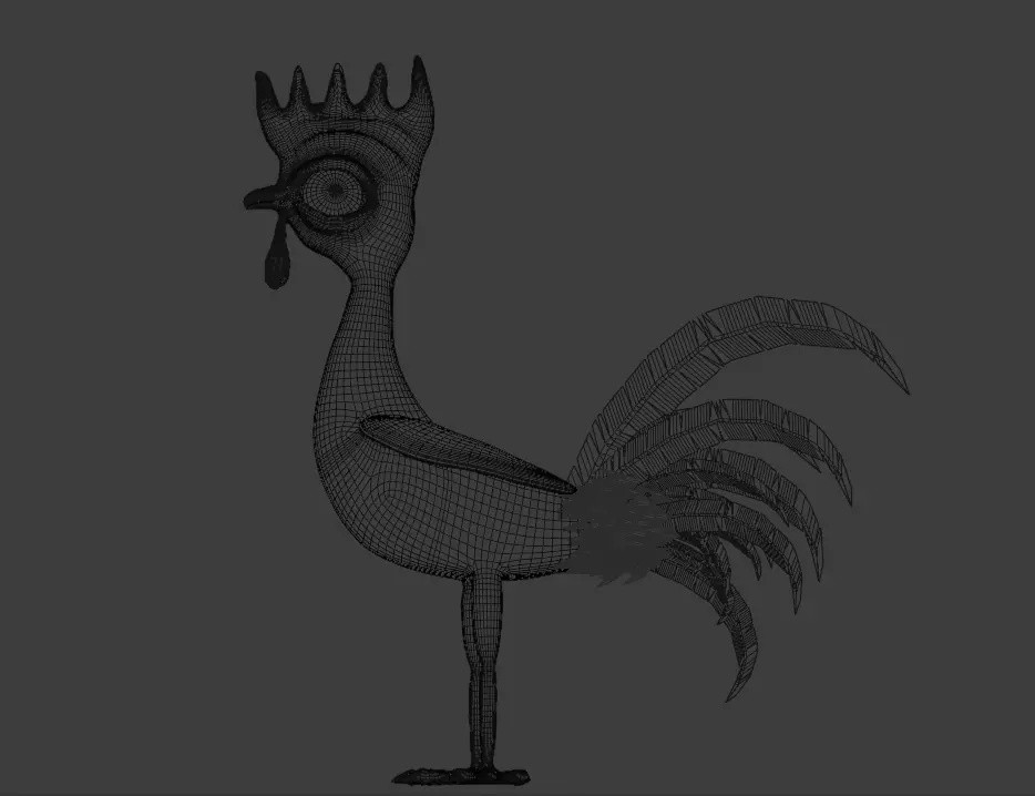 Funny 3D Rooster Character Low-poly 3D model_5