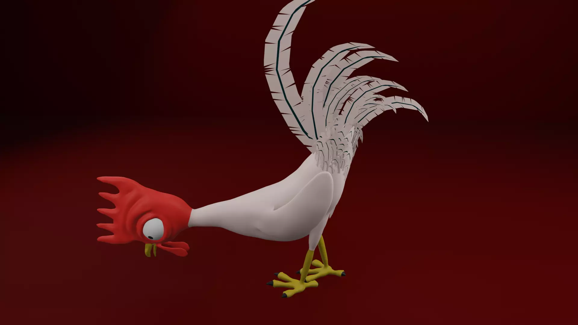 Funny 3D Rooster Character Low-poly 3D model_29