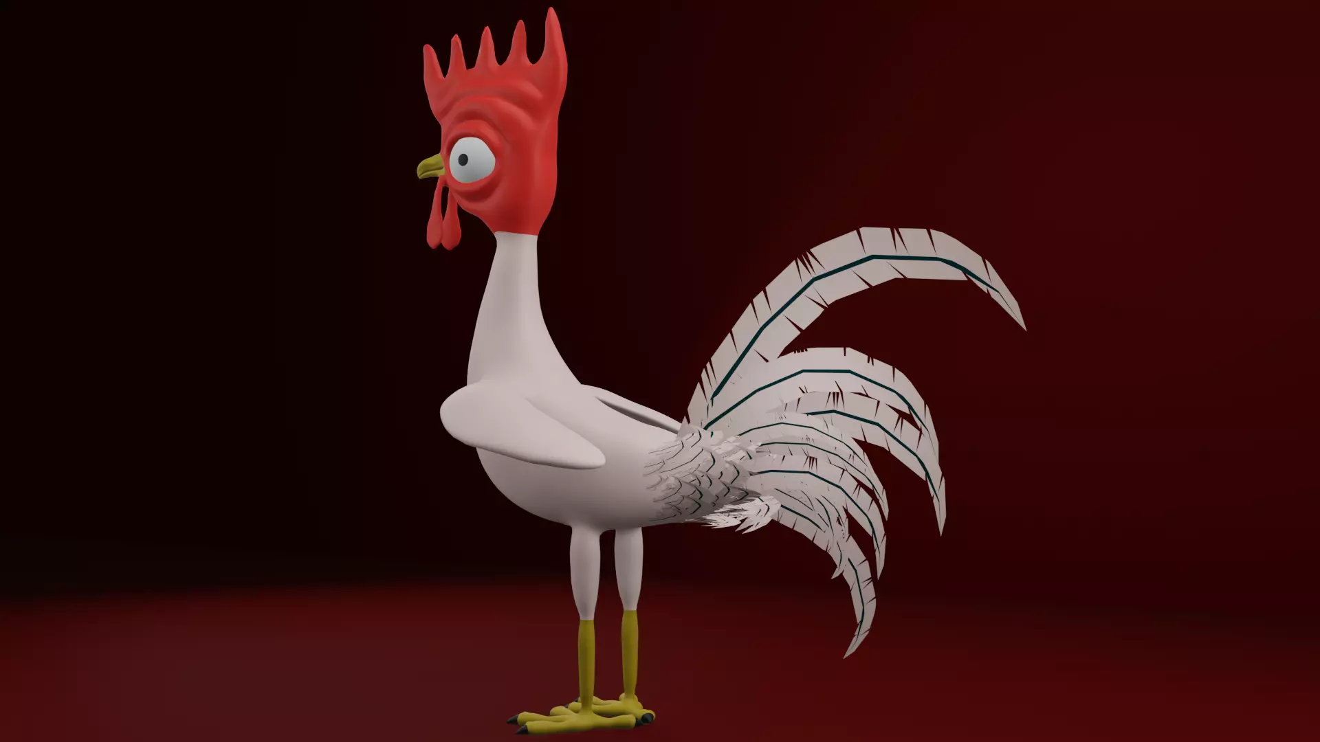 Funny 3D Rooster Character Low-poly 3D model_21