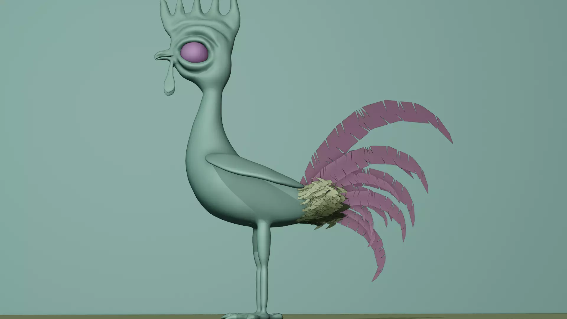 Funny 3D Rooster Character Low-poly 3D model_30