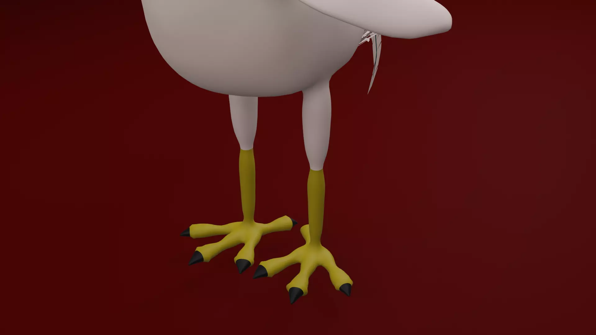Funny 3D Rooster Character Low-poly 3D model_10