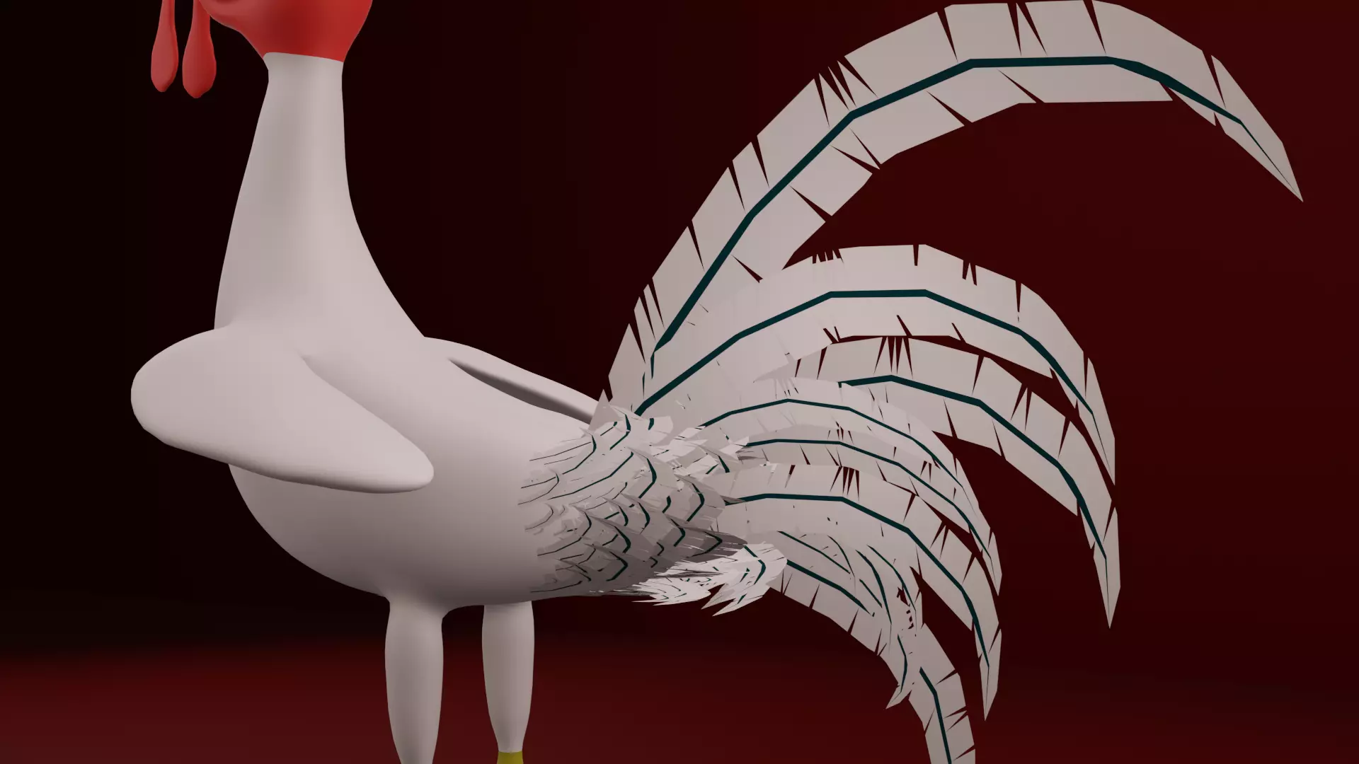 Funny 3D Rooster Character Low-poly 3D model_11