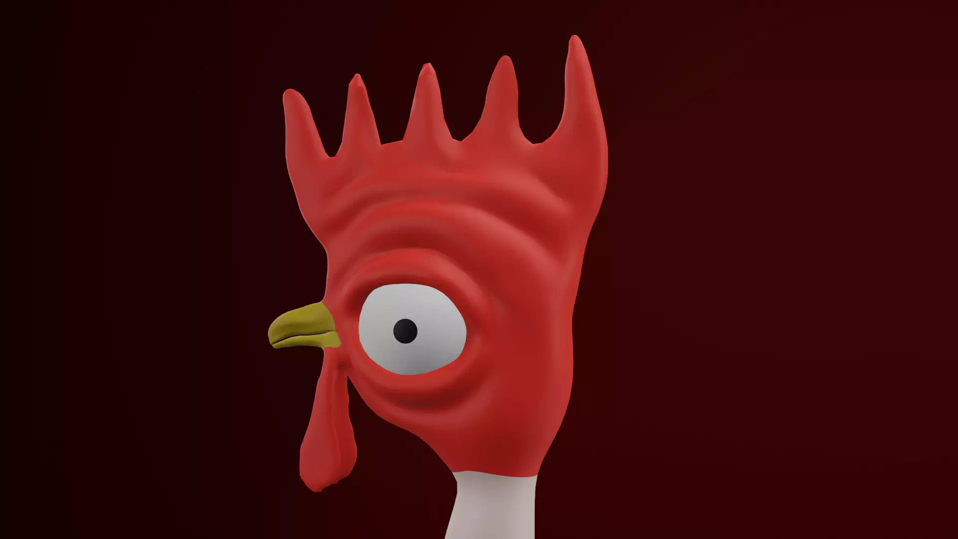Funny 3D Rooster Character Low-poly 3D model_23