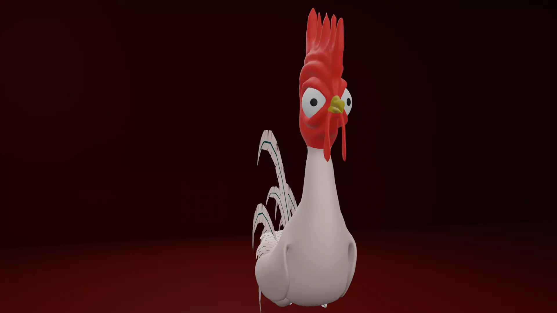 Funny 3D Rooster Character Low-poly 3D model_25