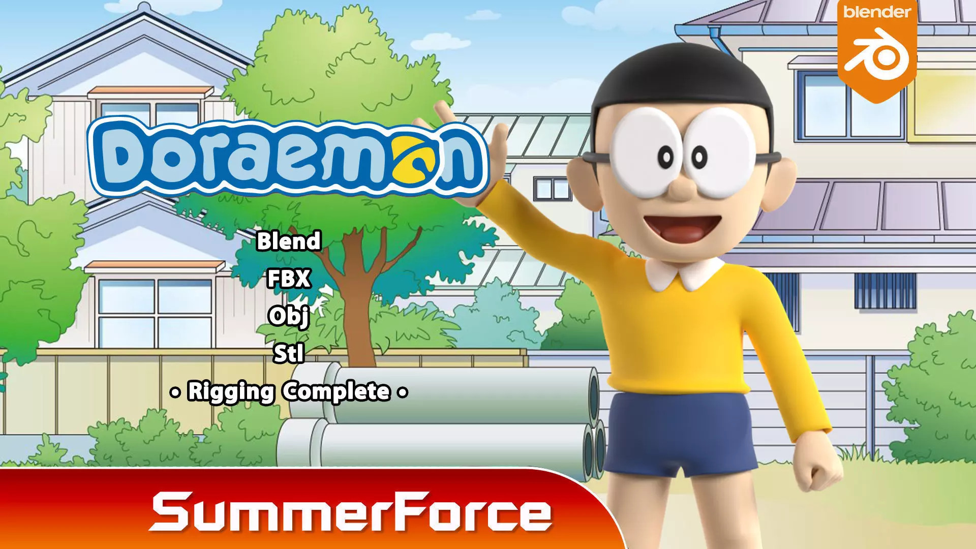 Nobita - Doraemon 3D model_0