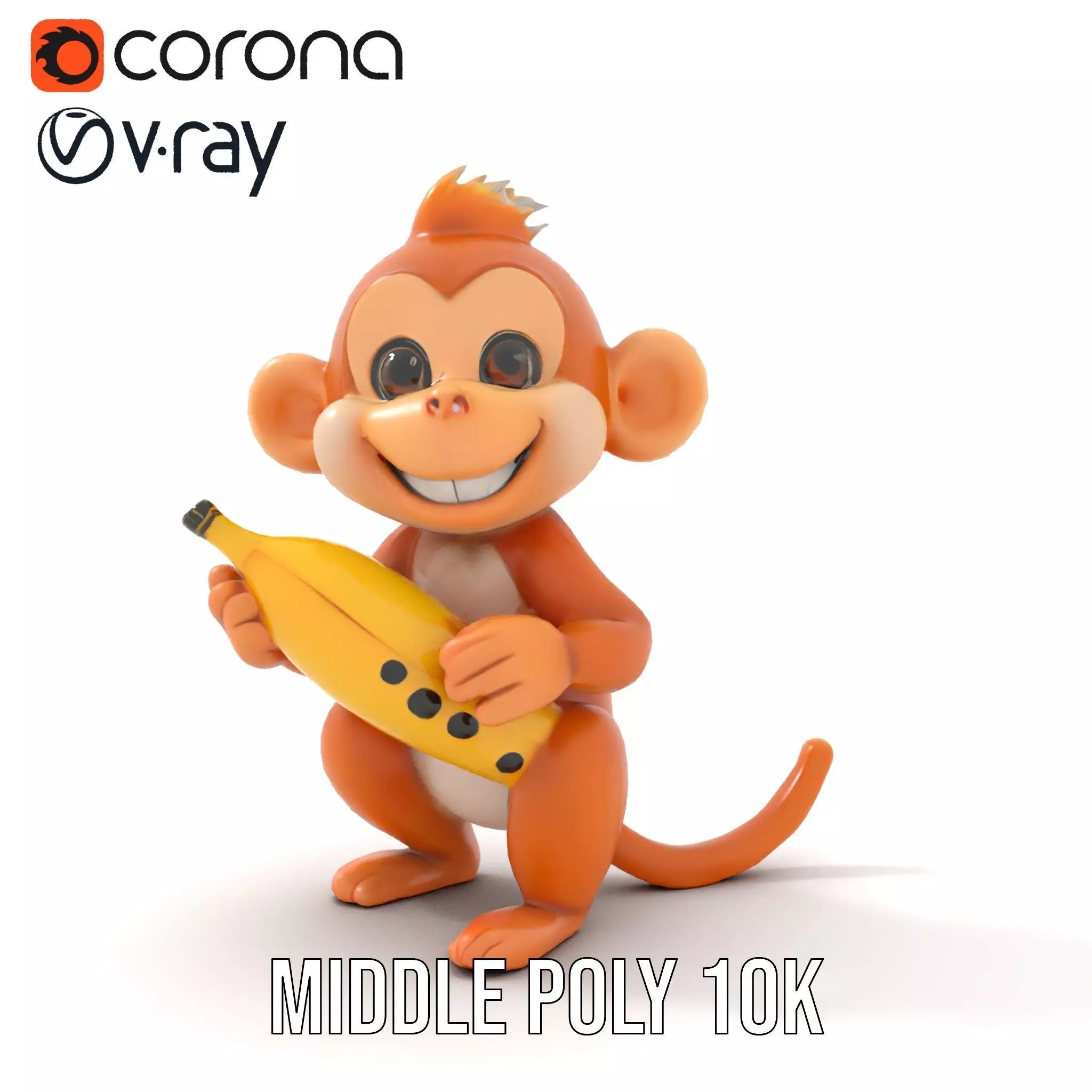 Playful Monkey Toy model pack Low-poly 3D model_13