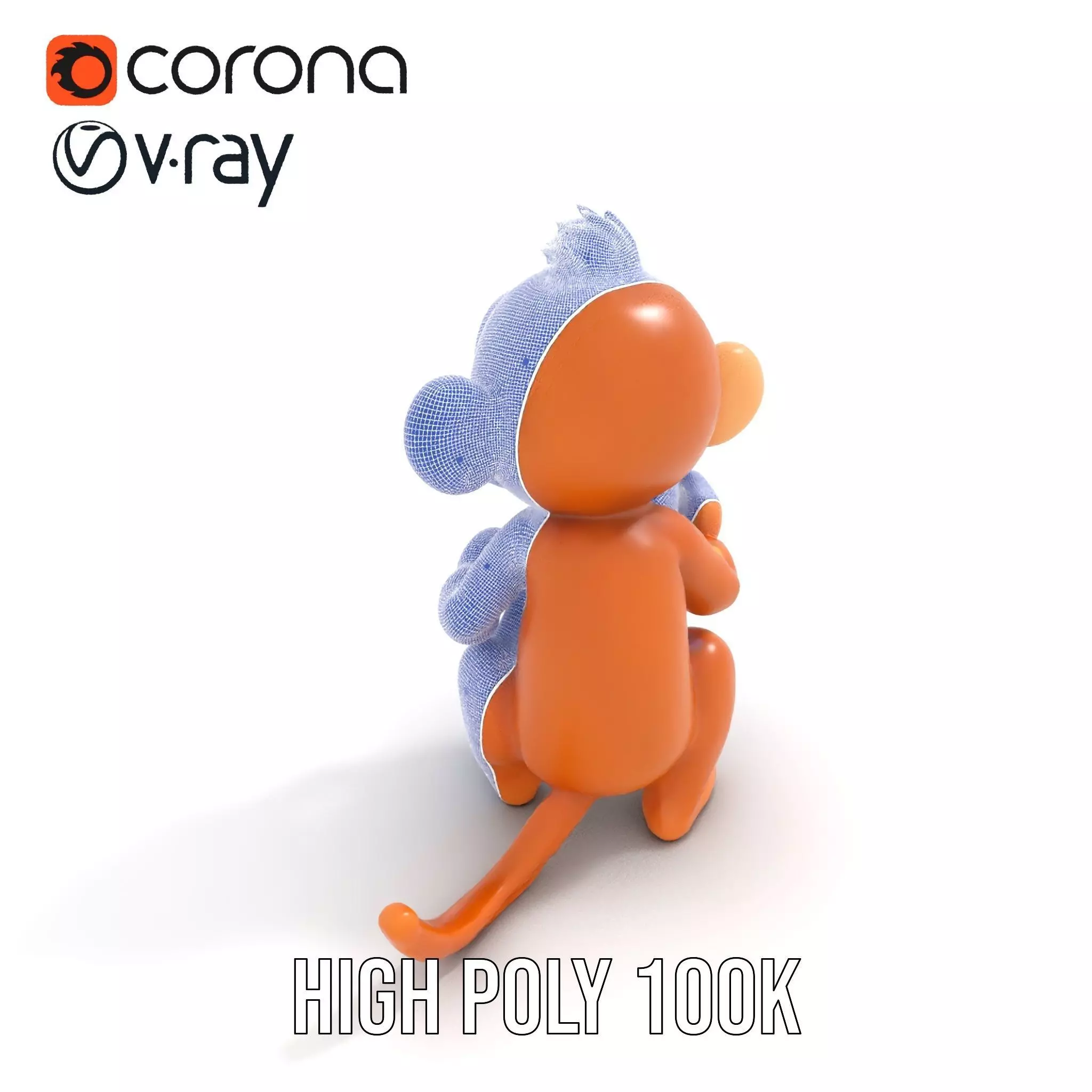 Playful Monkey Toy model pack Low-poly 3D model_32