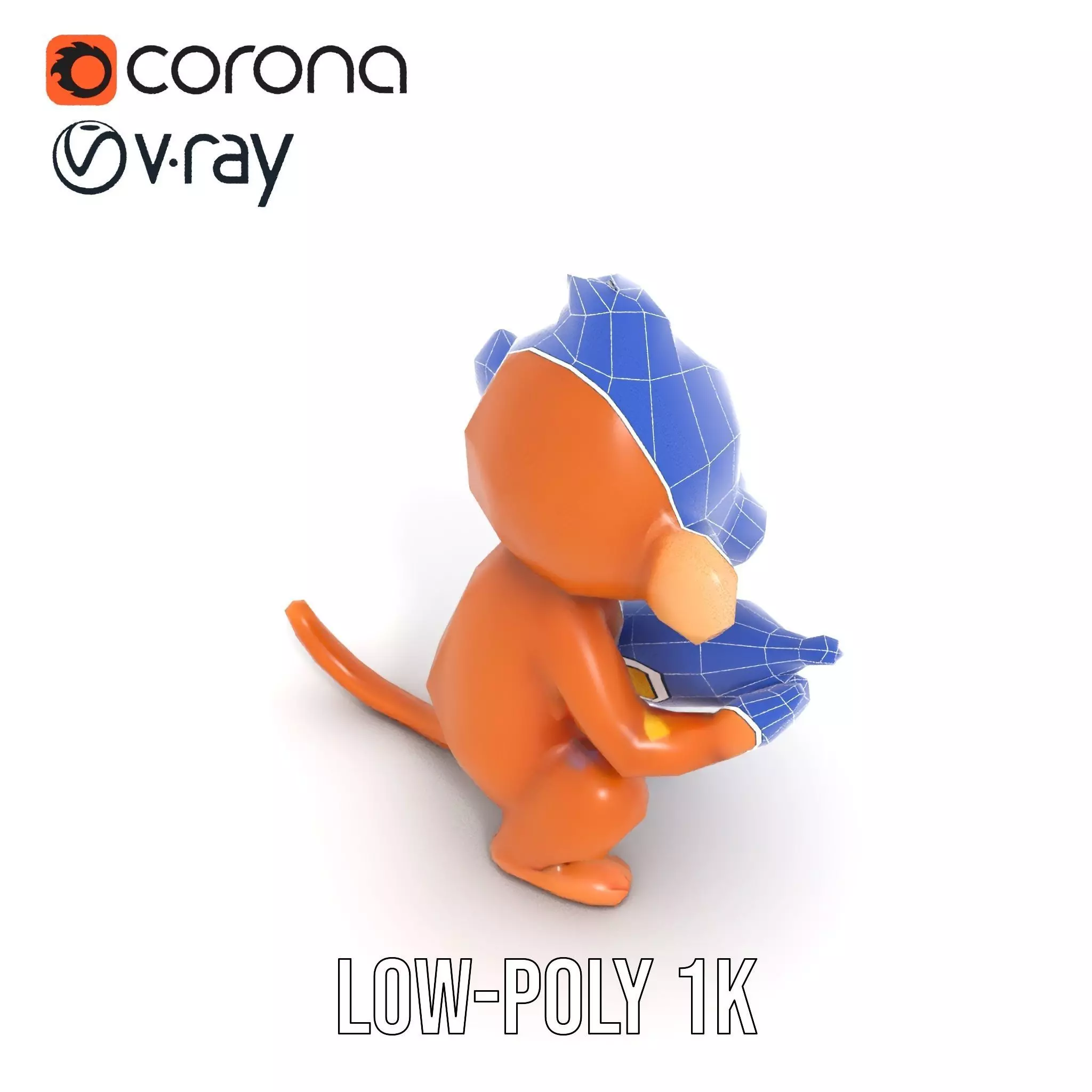 Playful Monkey Toy model pack Low-poly 3D model_28