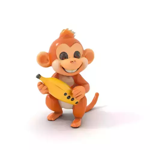 Playful Monkey Toy model pack Low-poly 3D model