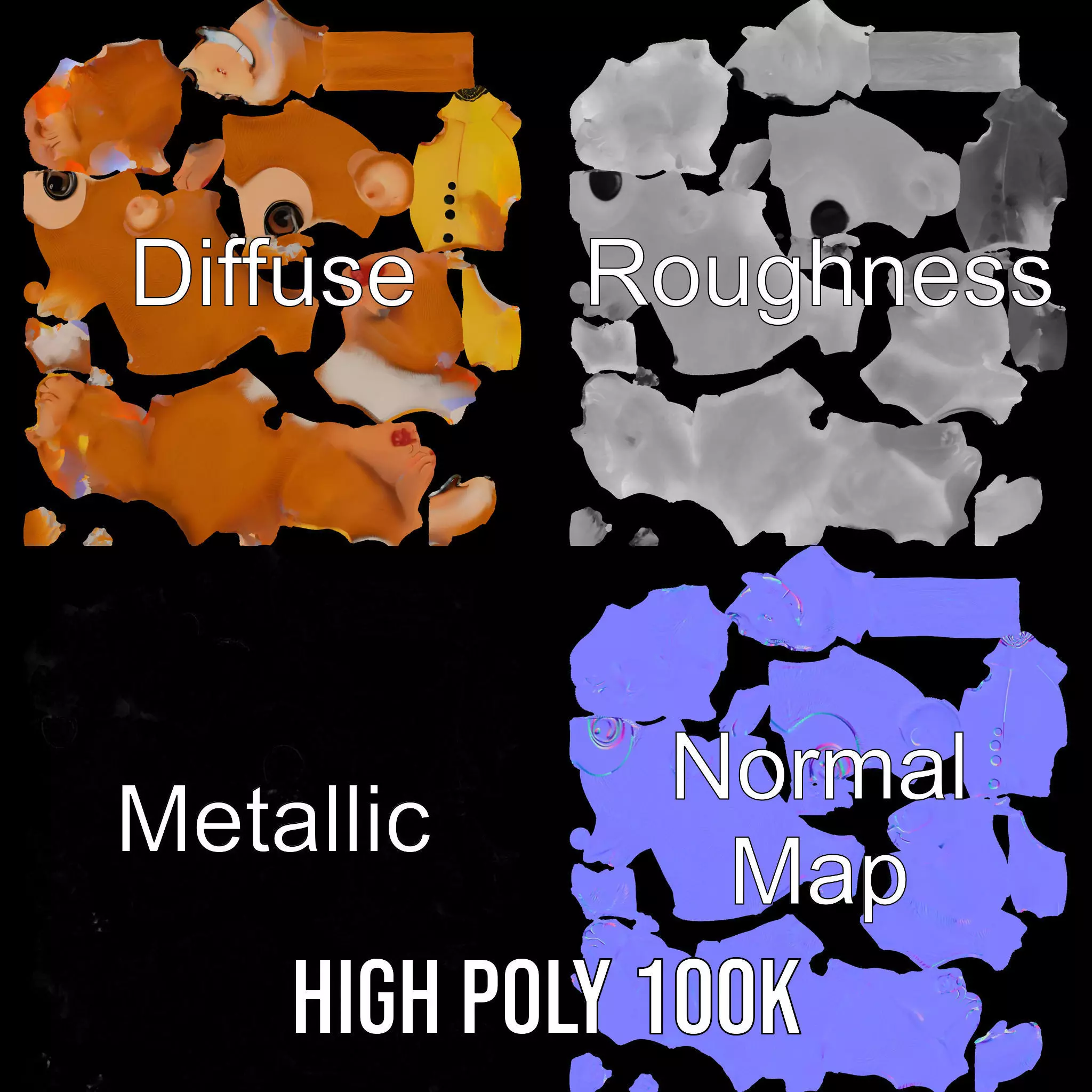 Playful Monkey Toy model pack Low-poly 3D model_3