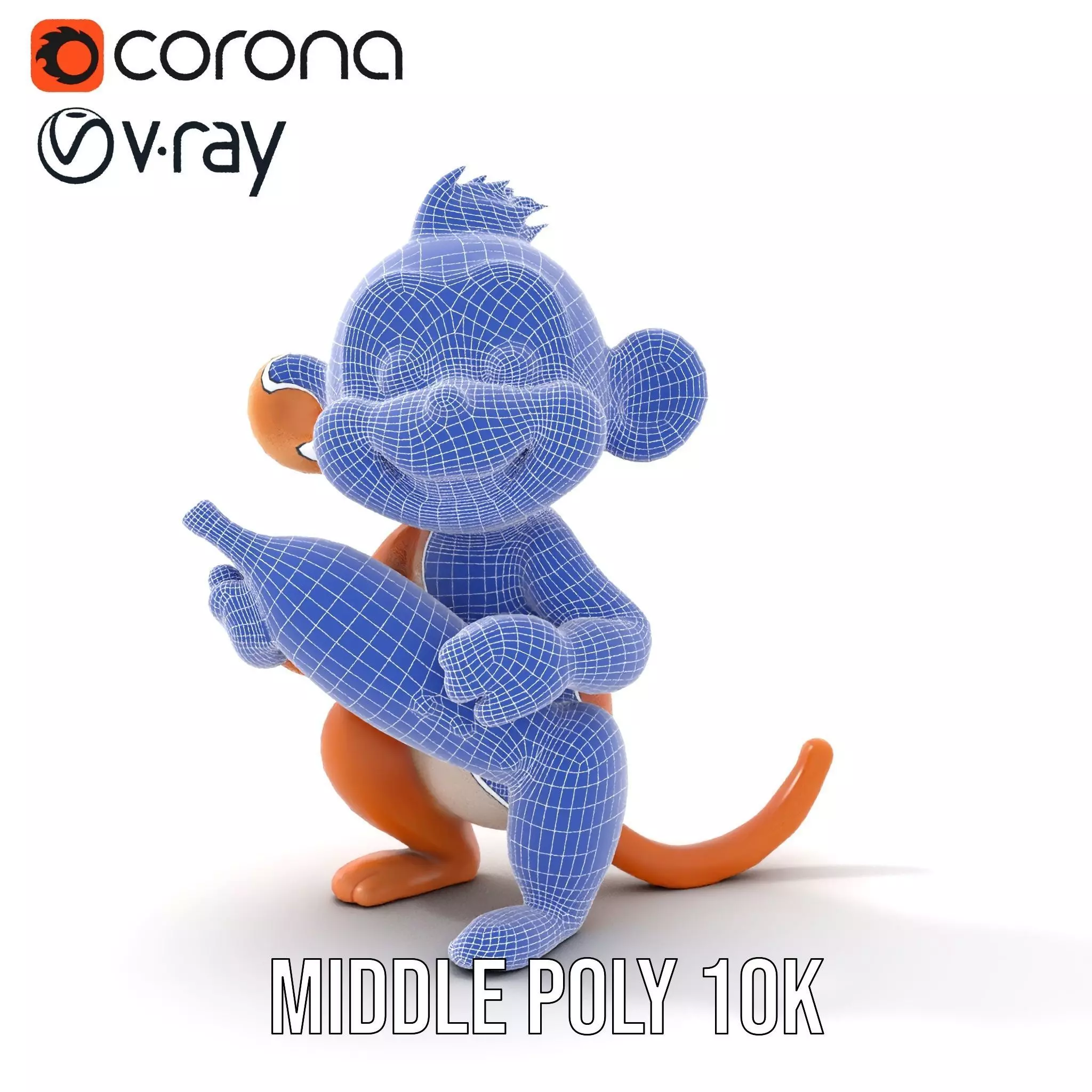 Playful Monkey Toy model pack Low-poly 3D model_21