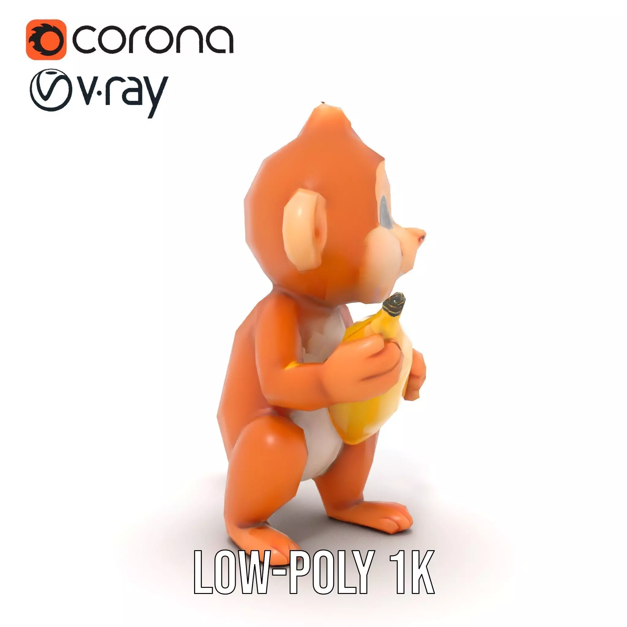 Playful Monkey Toy model pack Low-poly 3D model_12