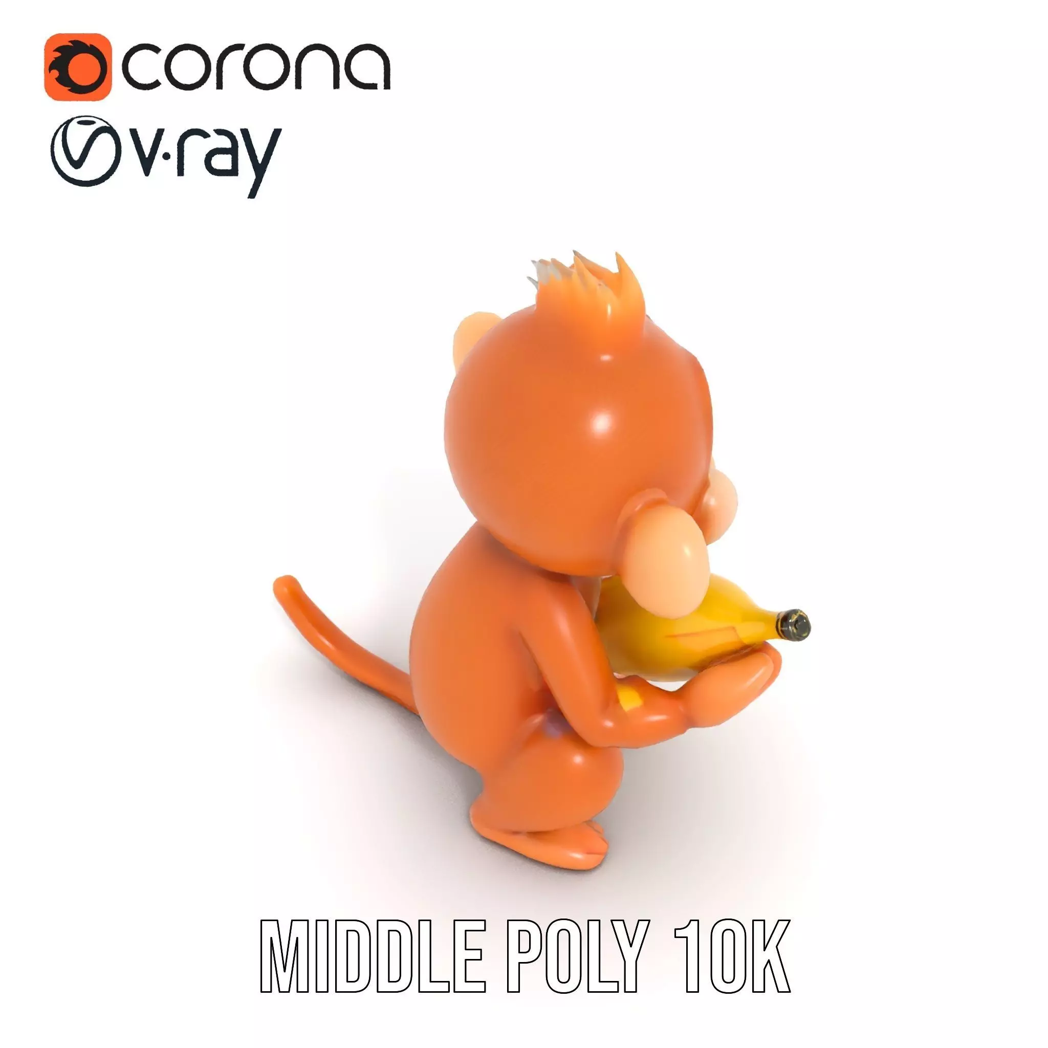 Playful Monkey Toy model pack Low-poly 3D model_11