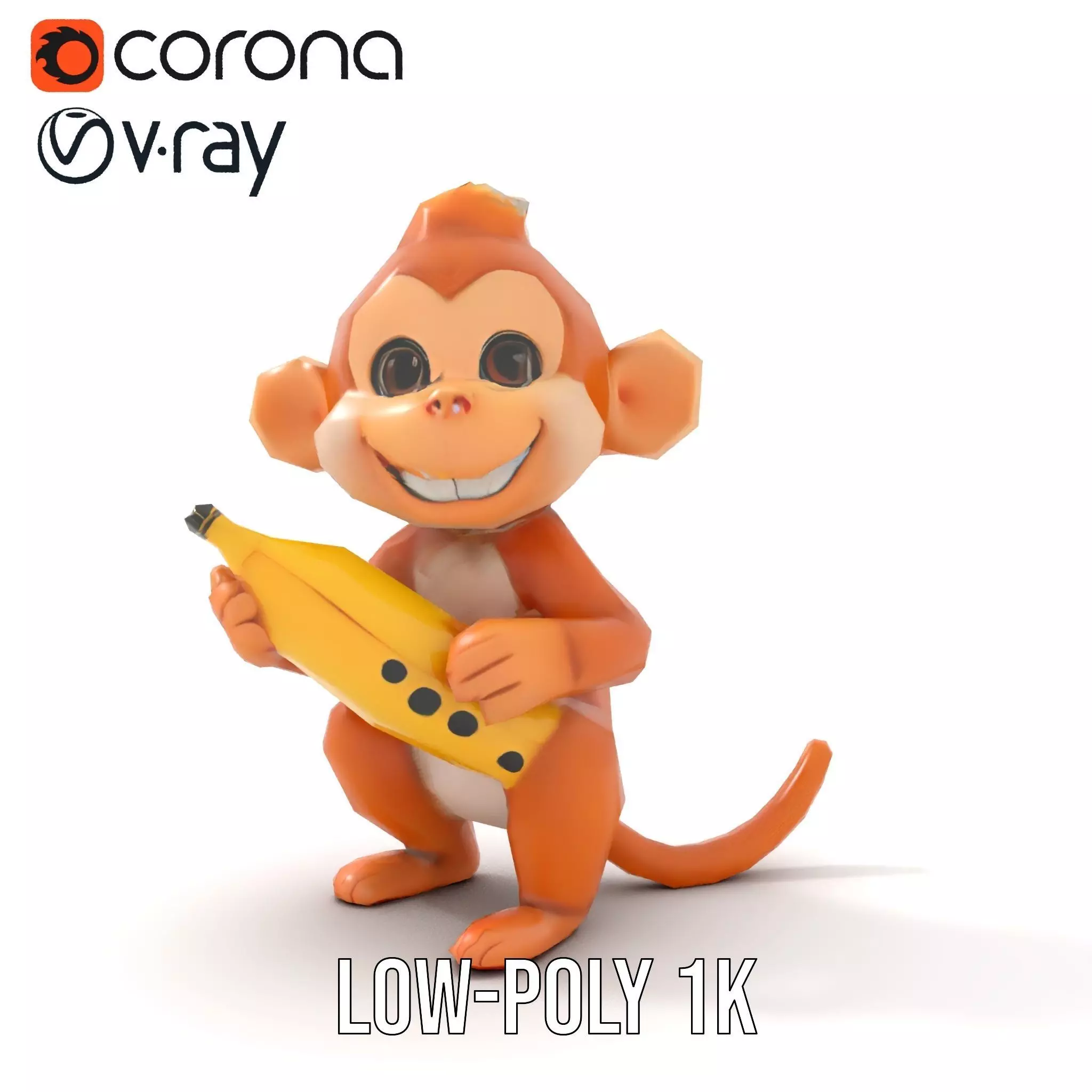 Playful Monkey Toy model pack Low-poly 3D model_25