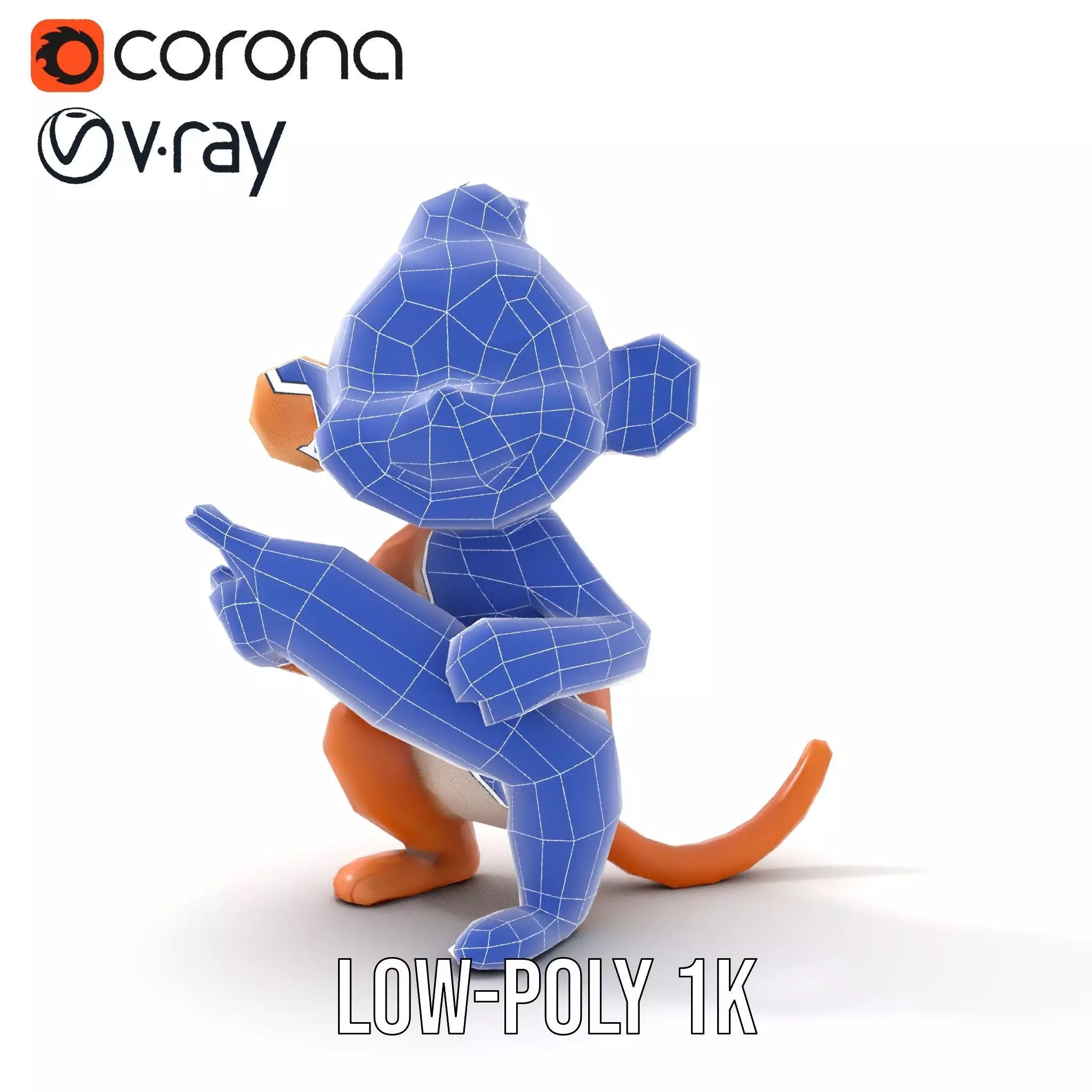 Playful Monkey Toy model pack Low-poly 3D model_22