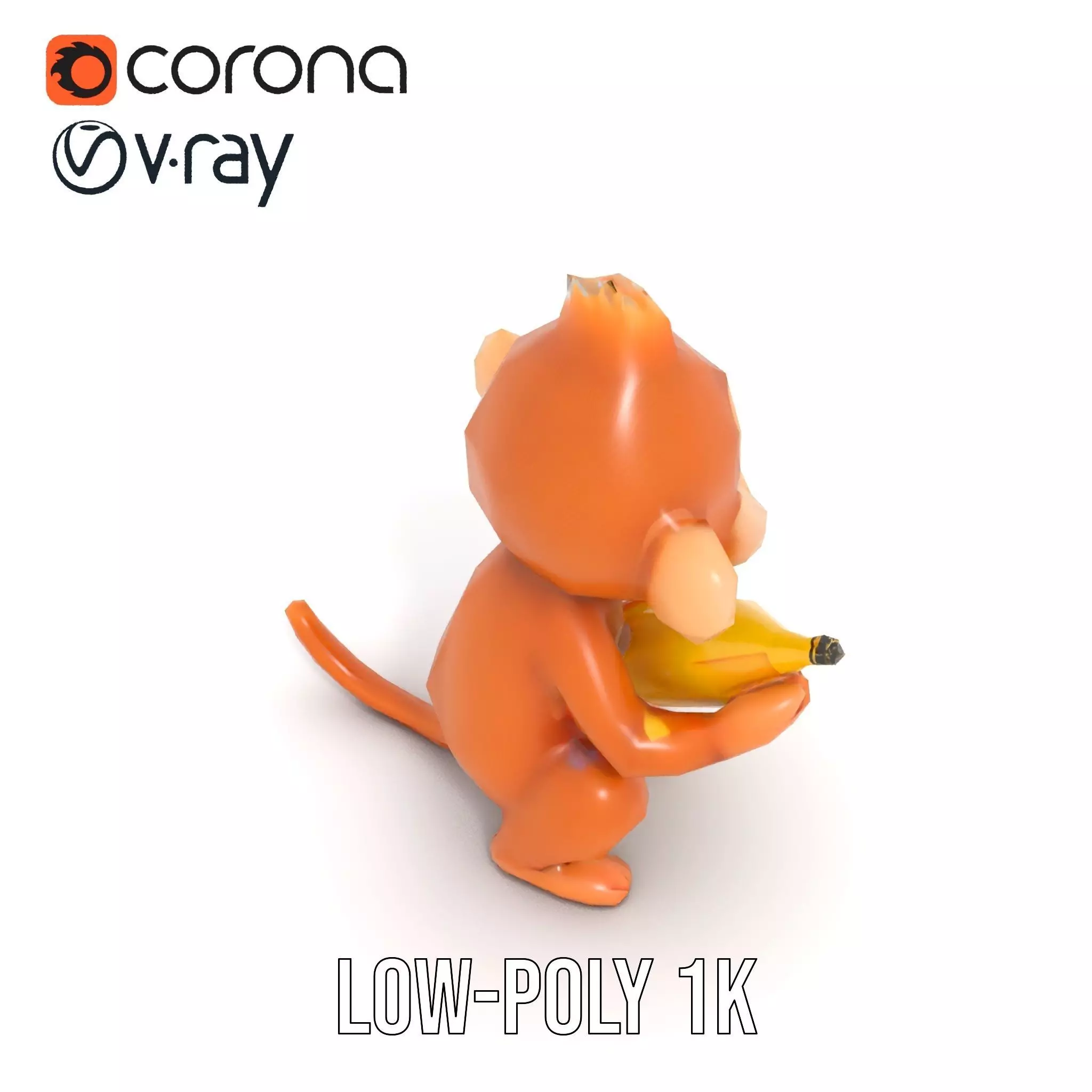 Playful Monkey Toy model pack Low-poly 3D model_7