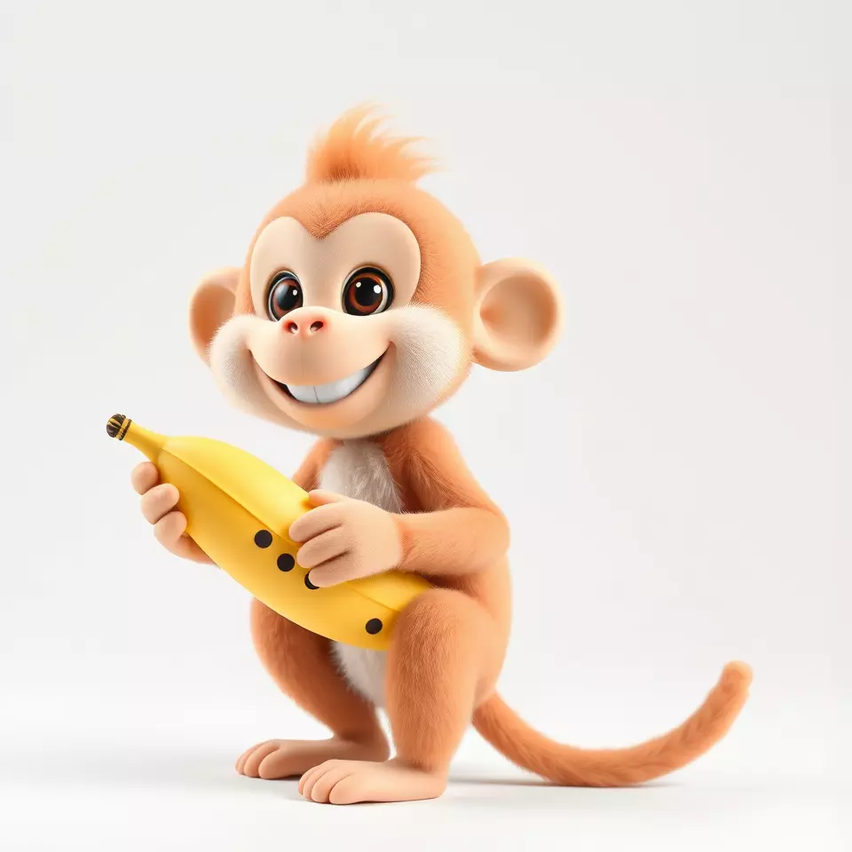 Playful Monkey Toy model pack Low-poly 3D model_2