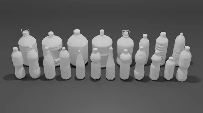 3D Plastic Bottle and Gallon Collection