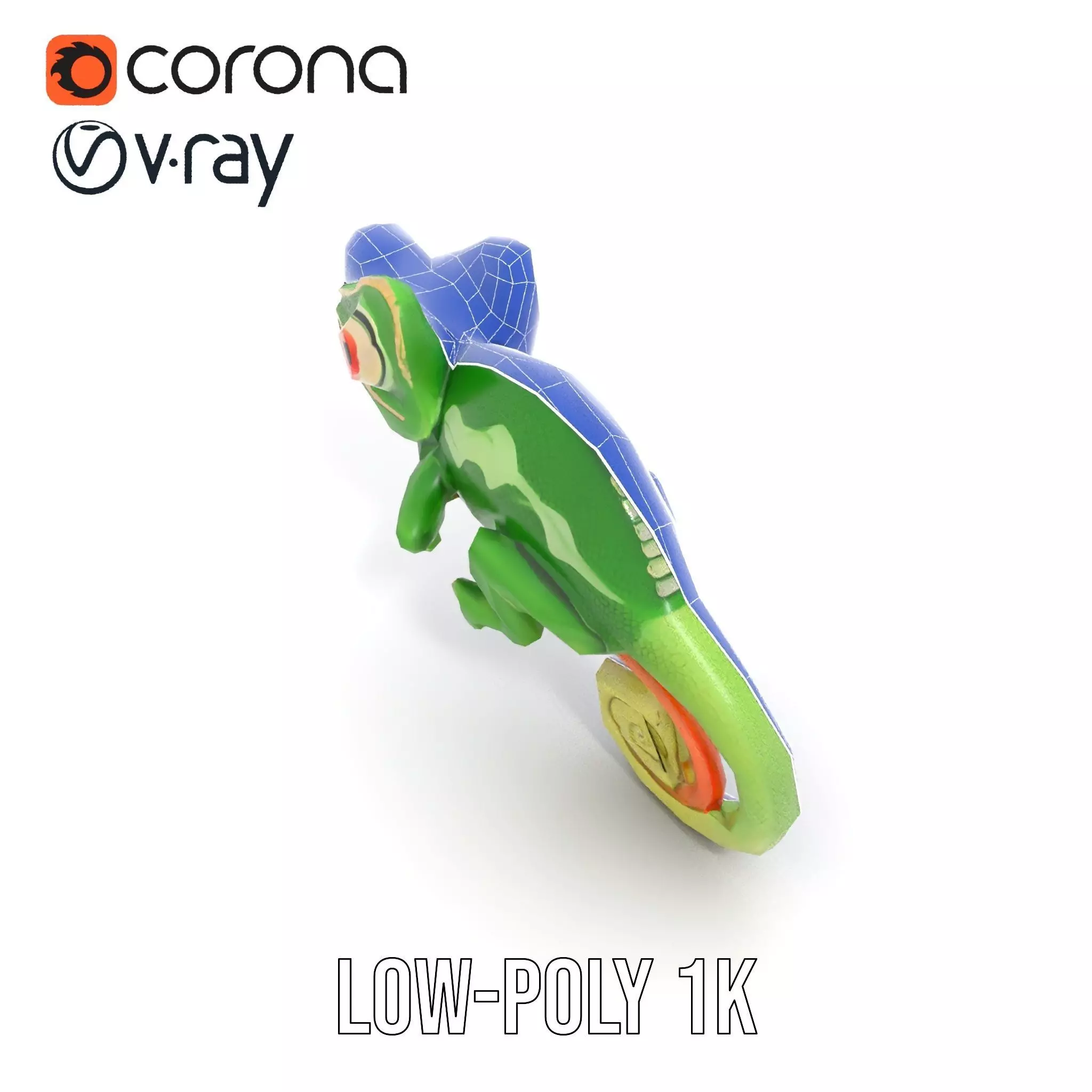 Green Chameleon Creature model pack Low-poly 3D model_28