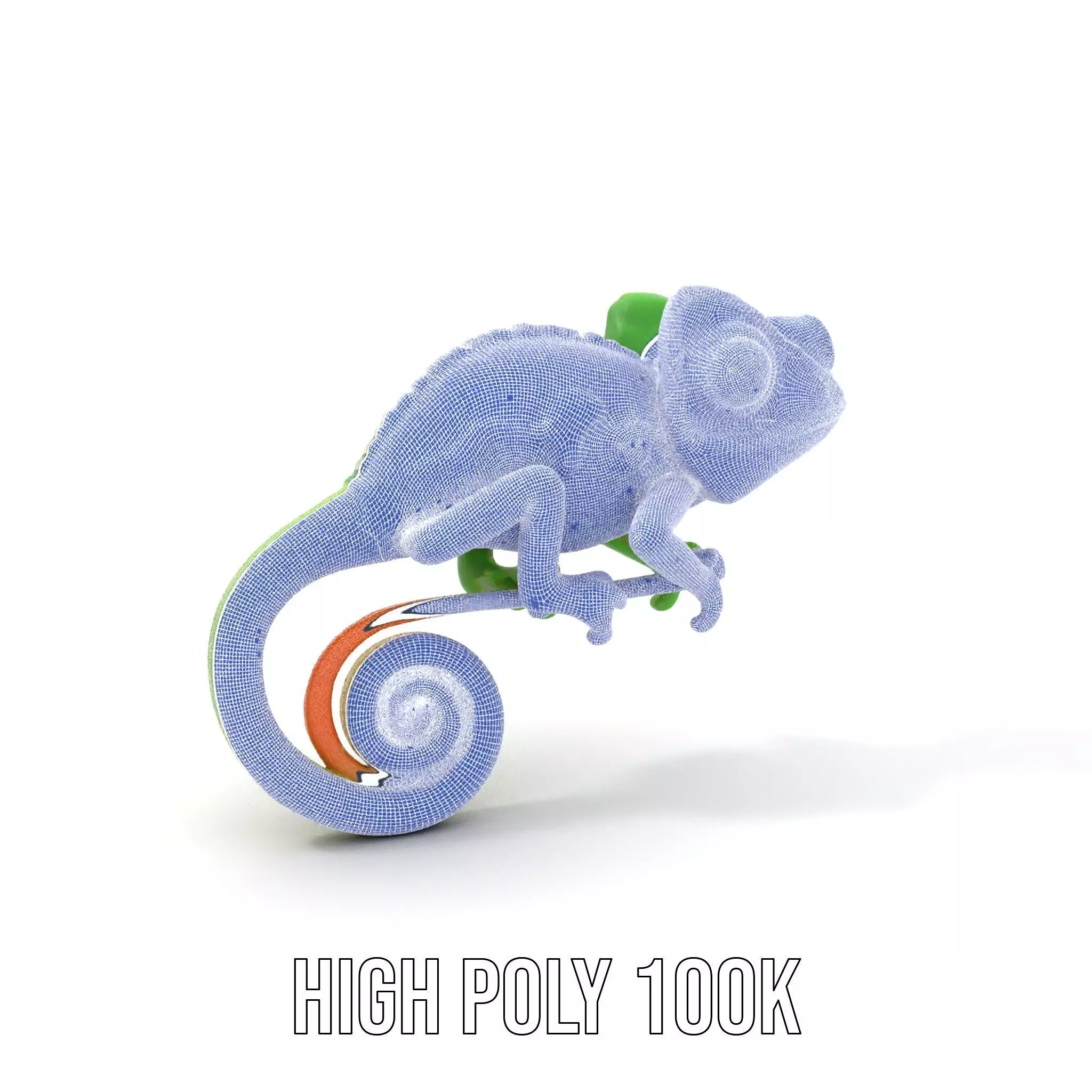 Green Chameleon Creature model pack Low-poly 3D model_4