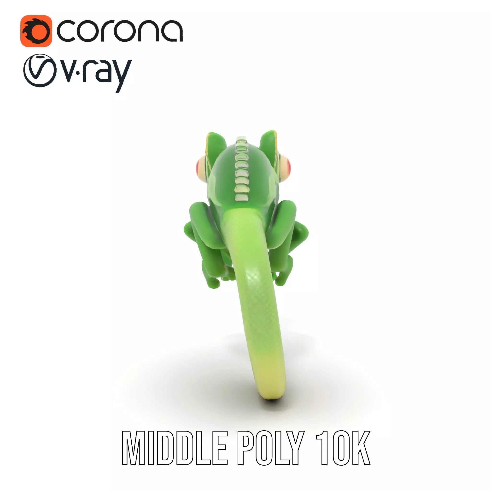 Green Chameleon Creature model pack Low-poly 3D model_16