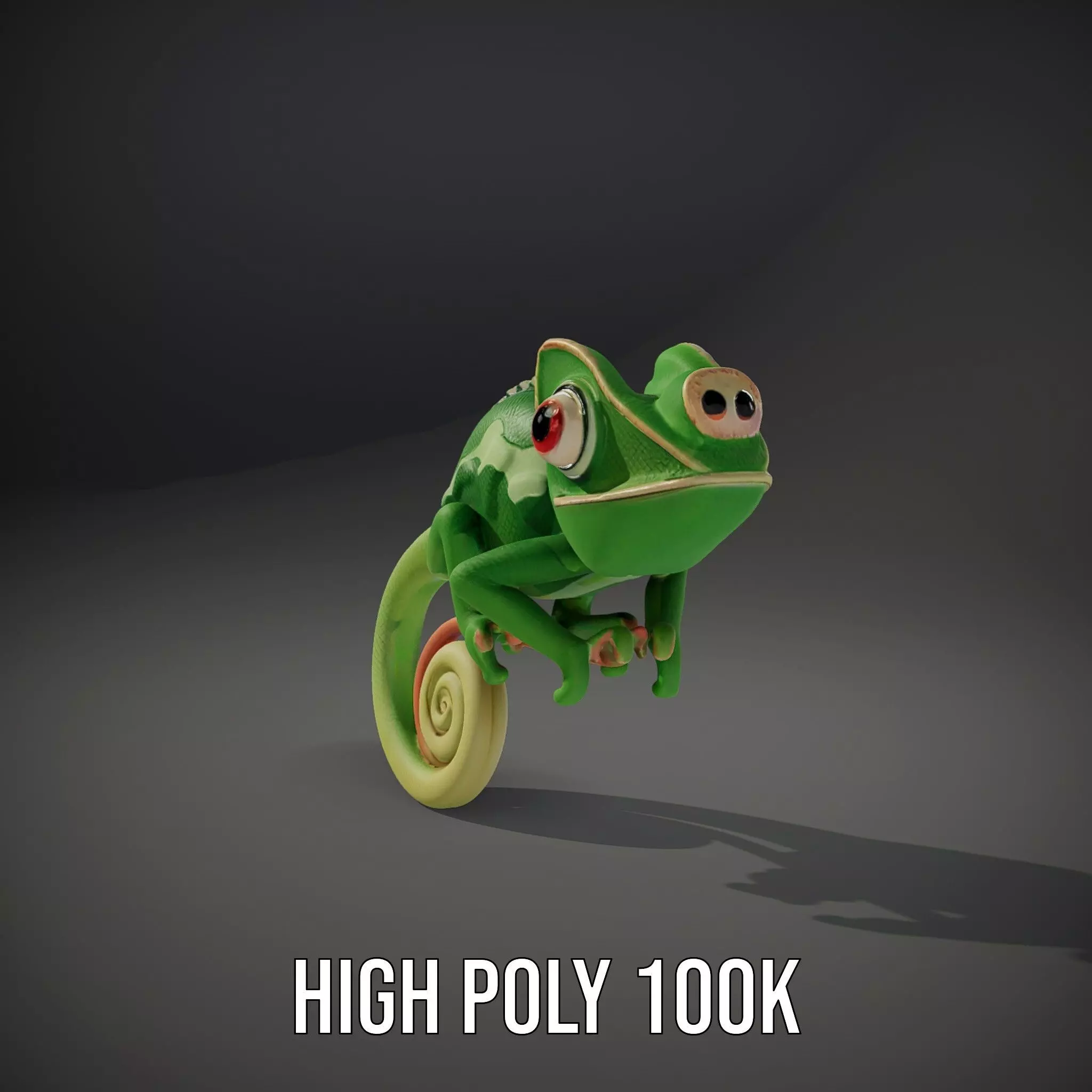 Green Chameleon Creature model pack Low-poly 3D model_8