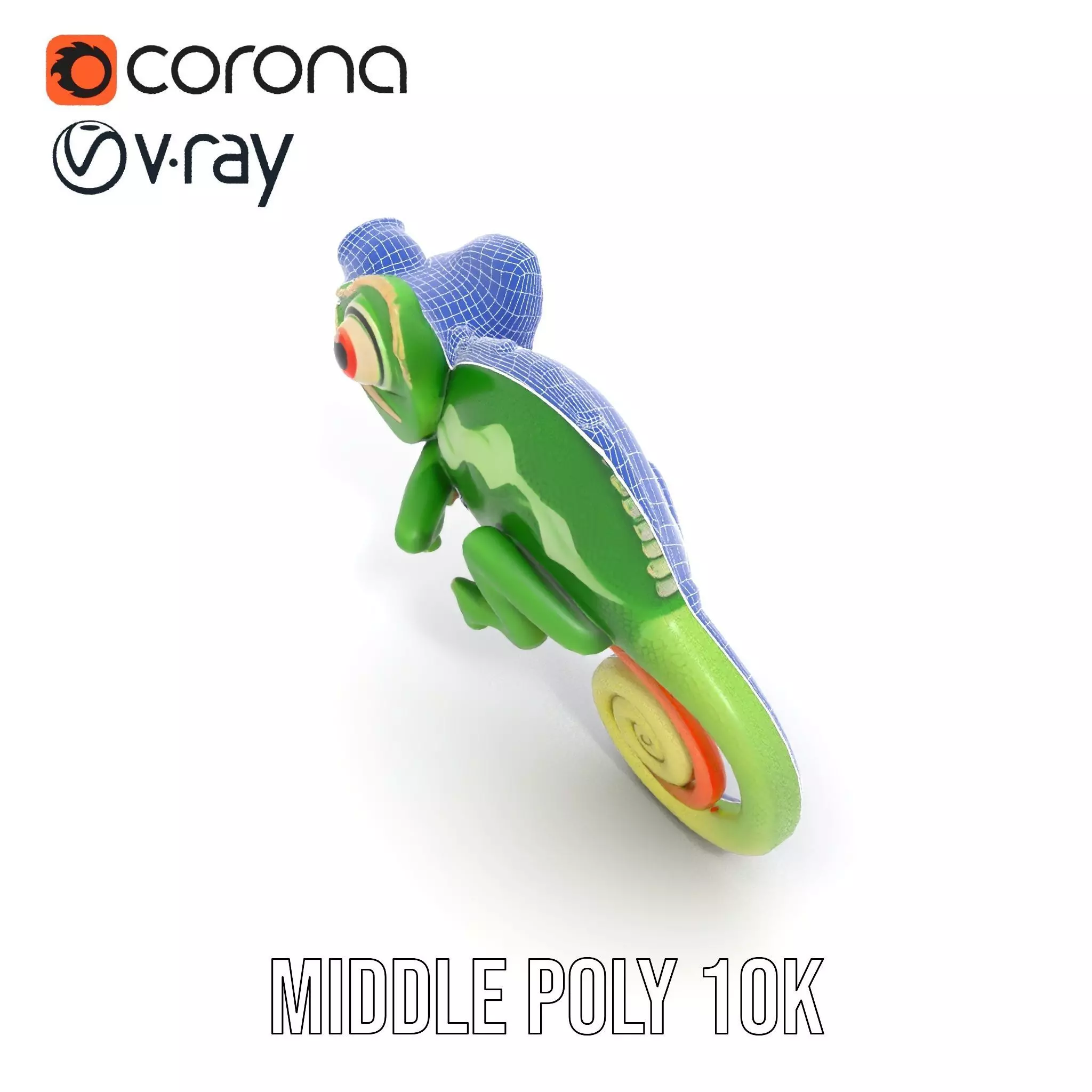 Green Chameleon Creature model pack Low-poly 3D model_27