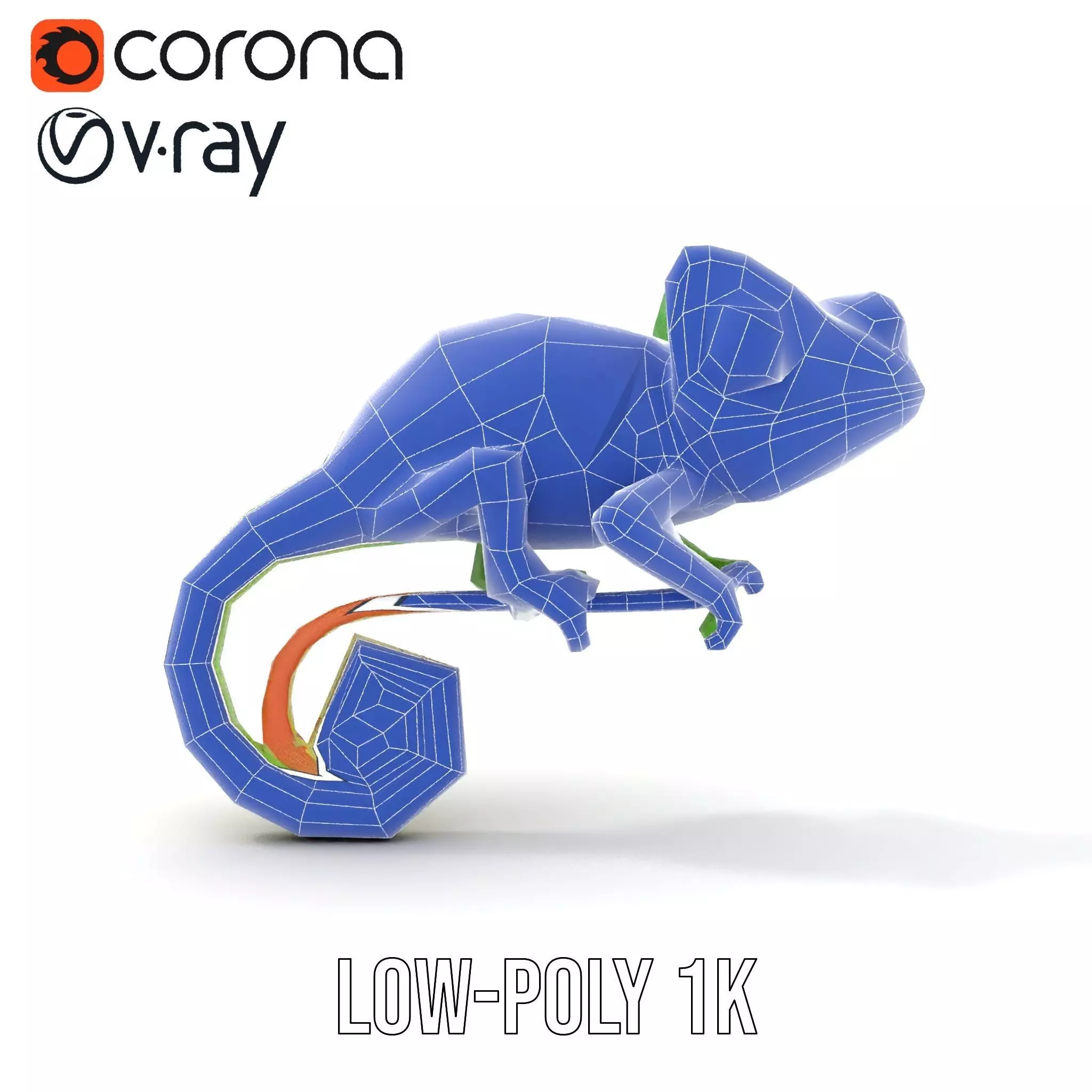 Green Chameleon Creature model pack Low-poly 3D model_25