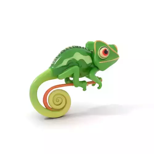 Green Chameleon Creature model pack Low-poly 3D model