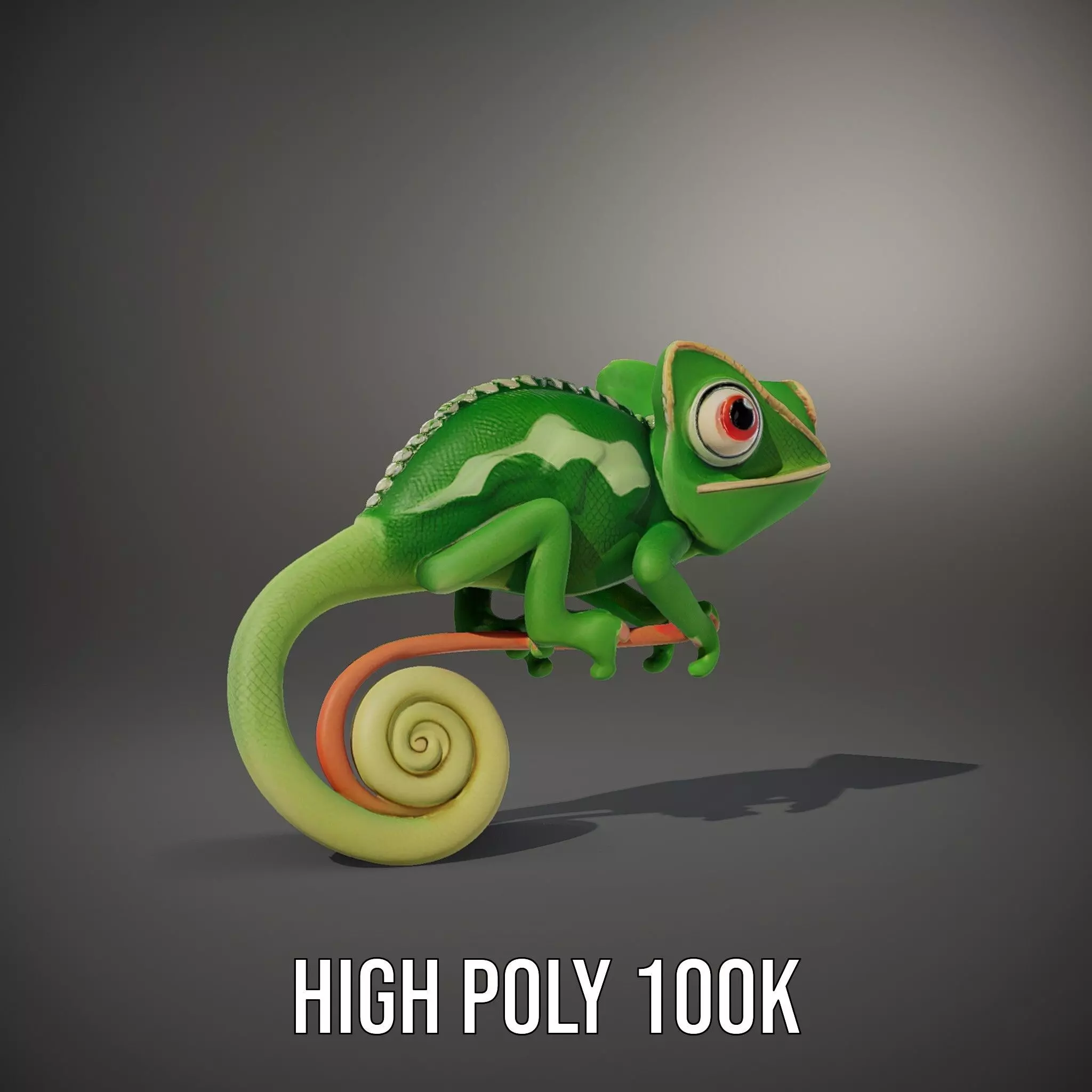 Green Chameleon Creature model pack Low-poly 3D model_10