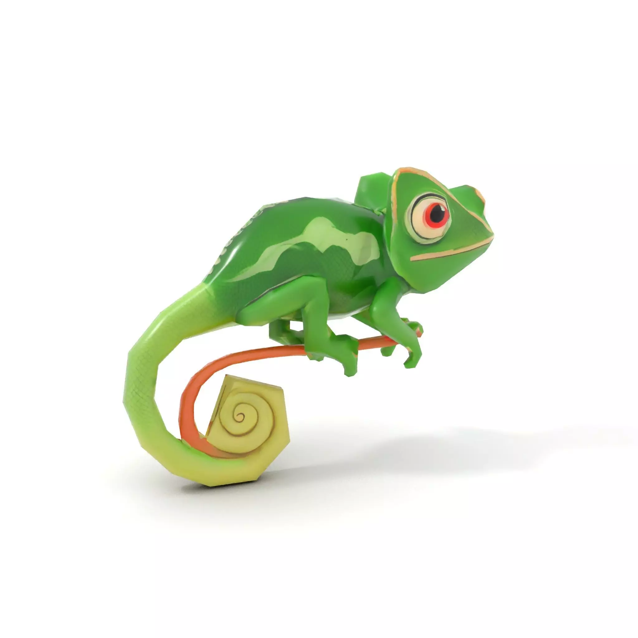 Green Chameleon Creature model pack Low-poly 3D model_7