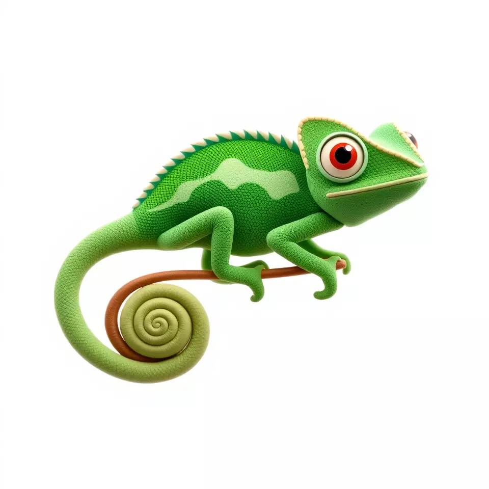 Green Chameleon Creature model pack Low-poly 3D model_2