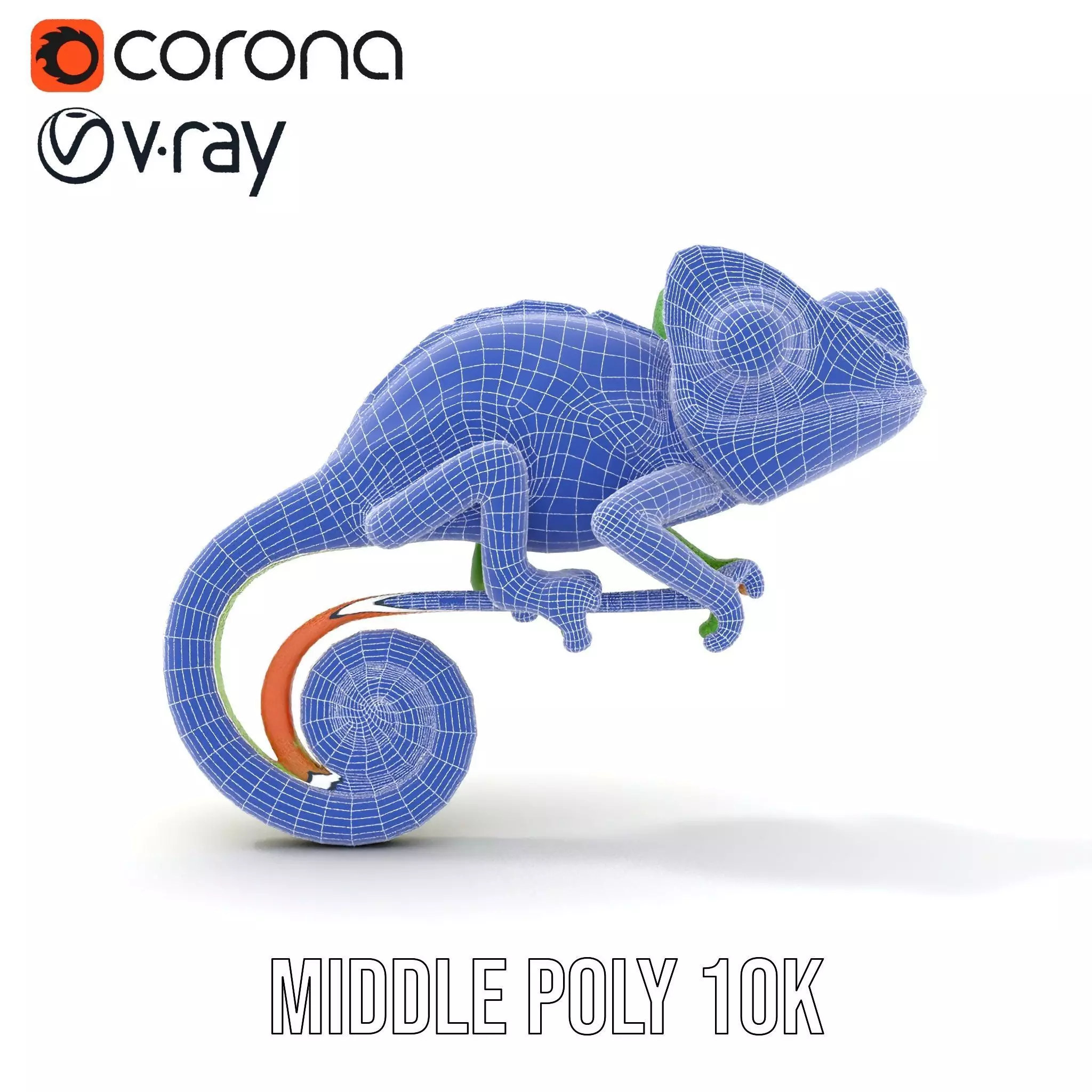 Green Chameleon Creature model pack Low-poly 3D model_30