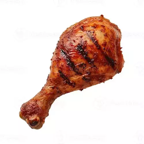 Grilled Chicken Drumstick Juicy Roasted Leg Charred Marks 3D Low-poly 3D model 2